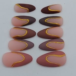 Chocolate Swirl Abstract Nails